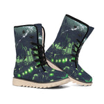 Flying Dutchman Ghost Pirate Ship Print Winter Boots