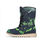 Flying Dutchman Ghost Pirate Ship Print Winter Boots