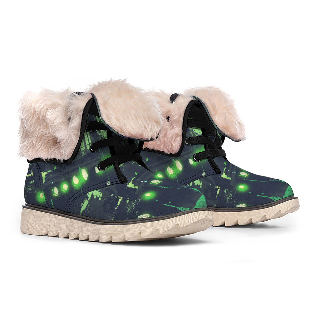 Flying Dutchman Ghost Pirate Ship Print Winter Boots
