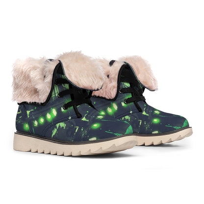 Flying Dutchman Ghost Pirate Ship Print Winter Boots