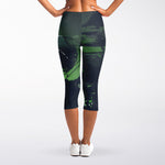 Flying Dutchman Ghost Pirate Ship Print Women's Capri Leggings