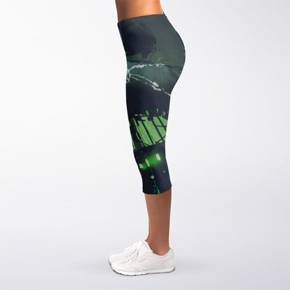 Flying Dutchman Ghost Pirate Ship Print Women's Capri Leggings