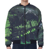 Flying Dutchman Ghost Pirate Ship Print Zip Sleeve Bomber Jacket