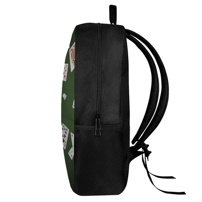 Flying Poker Cards Print 17 Inch Backpack