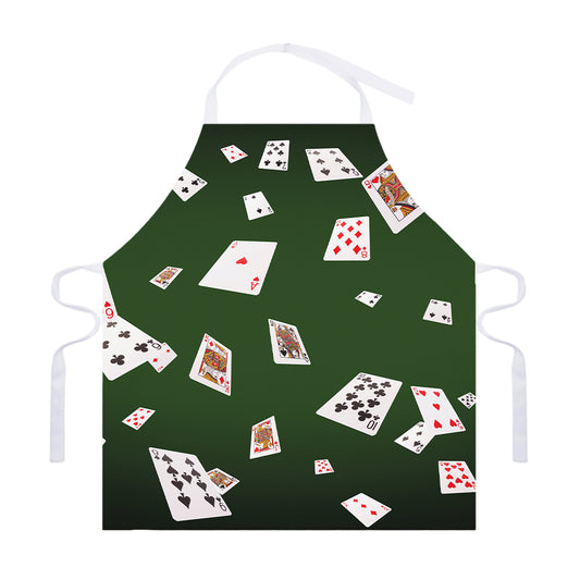 Flying Poker Cards Print Adjustable Apron