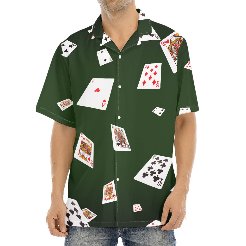 Flying Poker Cards Print Aloha Shirt