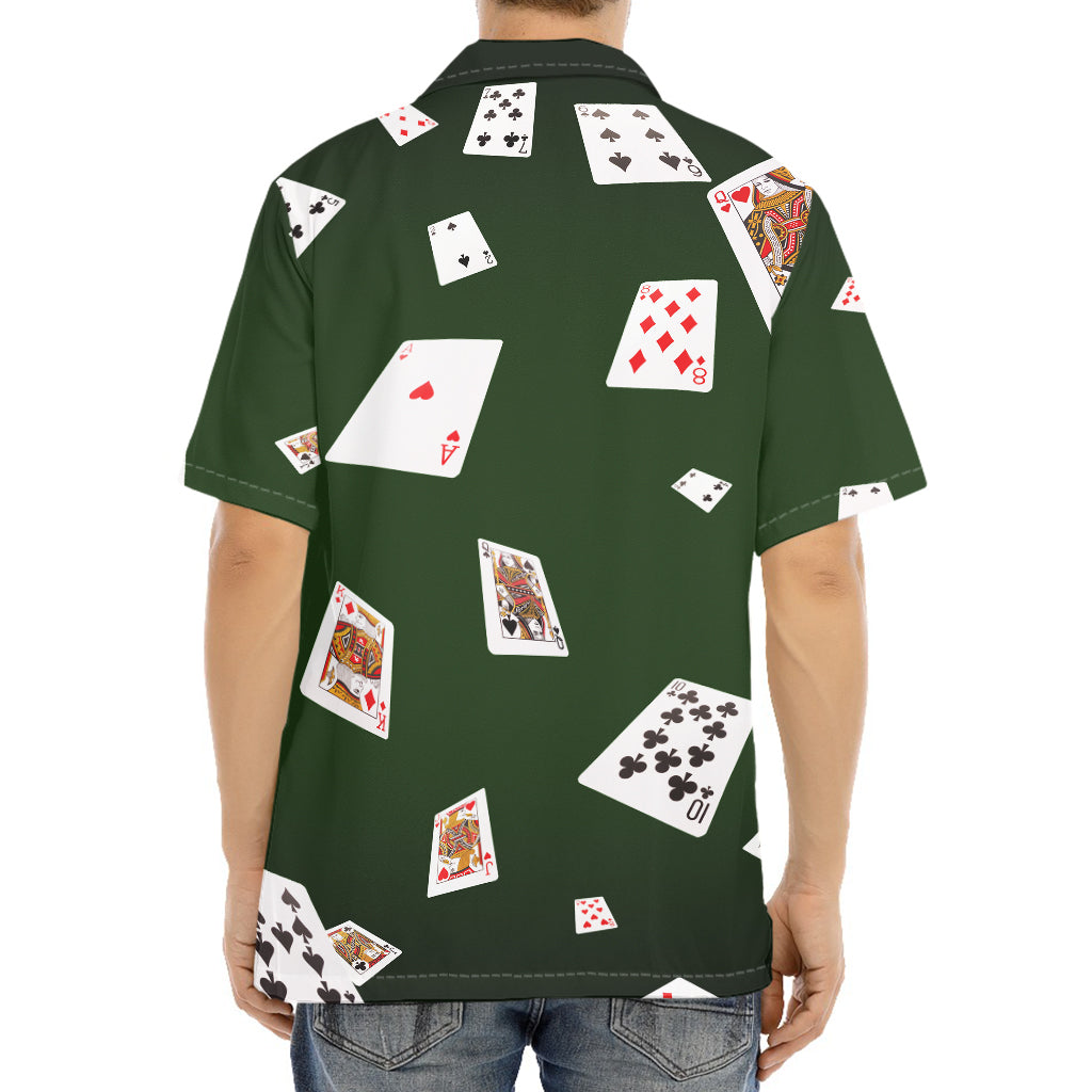 Flying Poker Cards Print Aloha Shirt