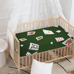 Flying Poker Cards Print Baby Crib Sheet