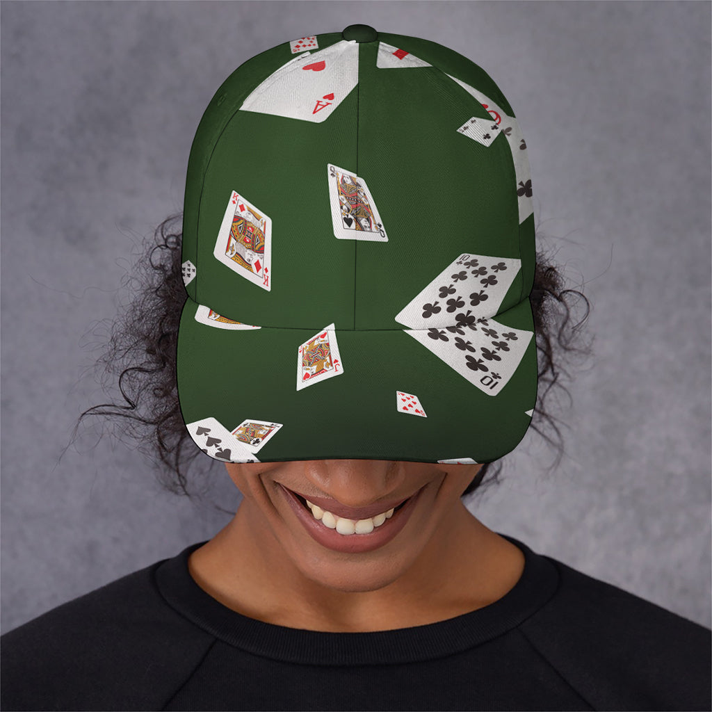 Flying Poker Cards Print Baseball Cap
