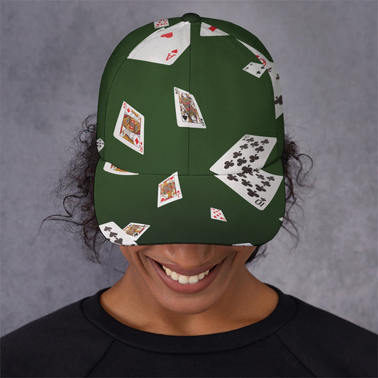 Flying Poker Cards Print Baseball Cap
