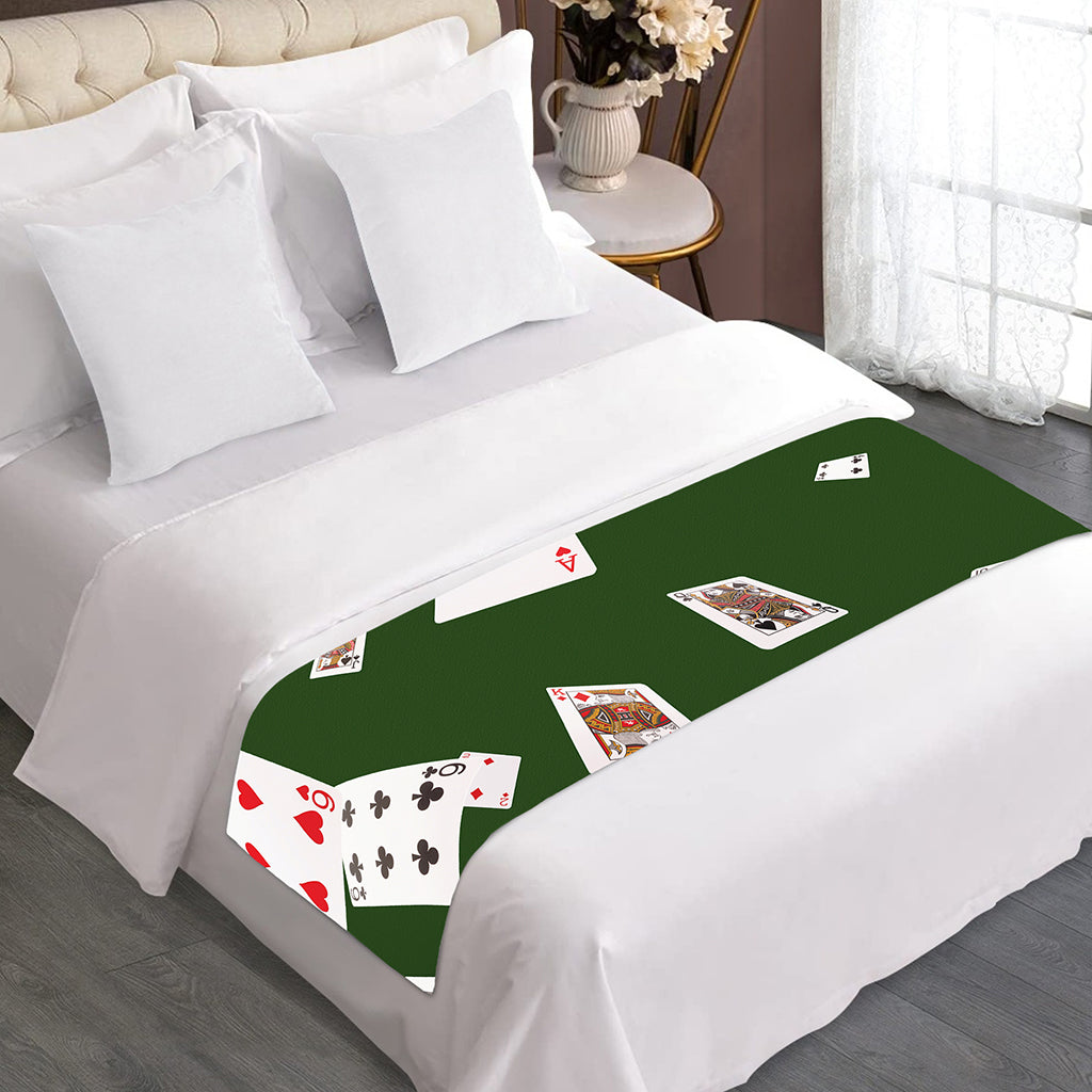 Flying Poker Cards Print Bed Runner