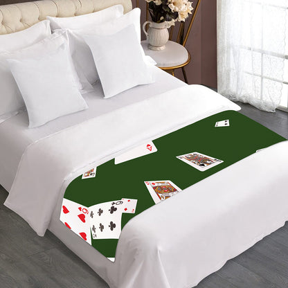Flying Poker Cards Print Bed Runner