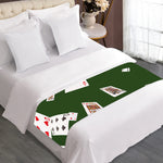 Flying Poker Cards Print Bed Runner