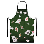Flying Poker Cards Print Bib Apron With Pocket