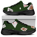 Flying Poker Cards Print Black Chunky Shoes