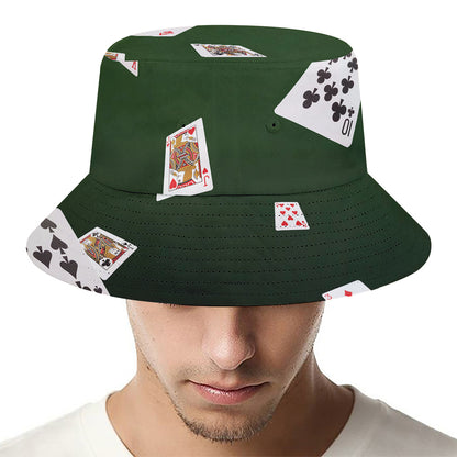 Flying Poker Cards Print Bucket Hat