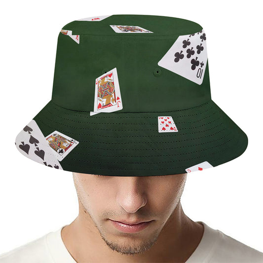 Flying Poker Cards Print Bucket Hat