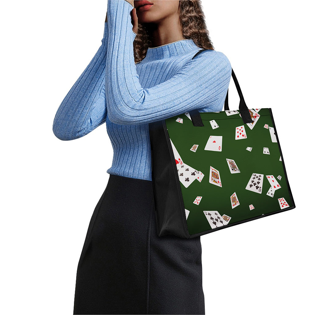 Flying Poker Cards Print Canvas Tote Bag