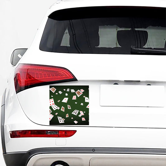 Flying Poker Cards Print Car Sticker