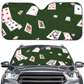 Flying Poker Cards Print Car Windshield Sun Shade