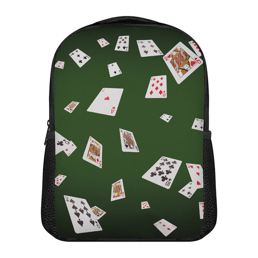 Flying Poker Cards Print Casual Backpack