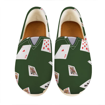 Flying Poker Cards Print Casual Shoes