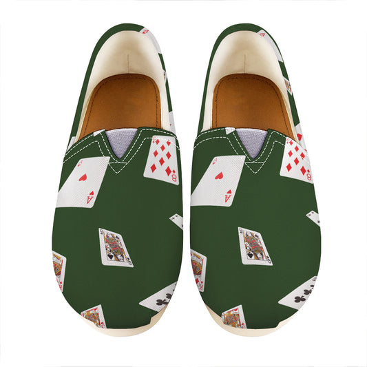 Flying Poker Cards Print Casual Shoes