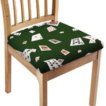 Flying Poker Cards Print Chair Cushion Cover