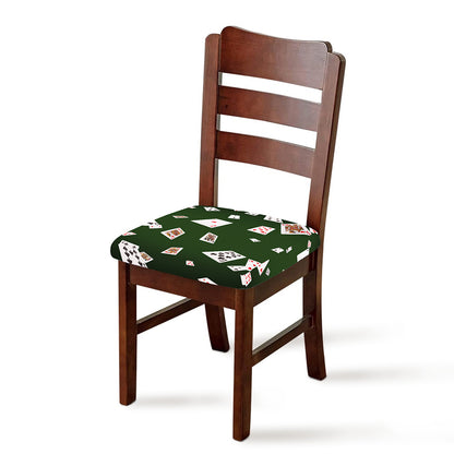 Flying Poker Cards Print Chair Cushion Cover