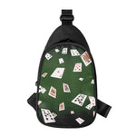 Flying Poker Cards Print Chest Bag