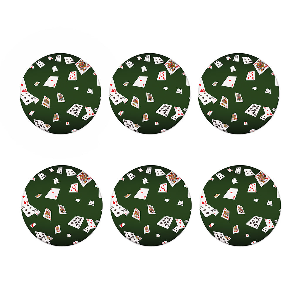 Flying Poker Cards Print Coaster Set