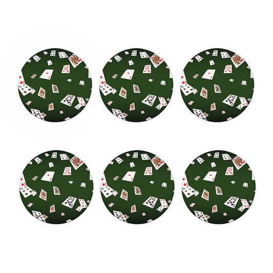 Flying Poker Cards Print Coaster Set