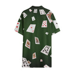 Flying Poker Cards Print Cotton Hawaiian Shirt