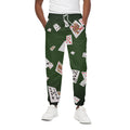 Flying Poker Cards Print Cotton Sweatpants