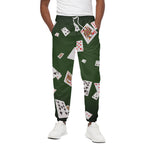 Flying Poker Cards Print Cotton Pants