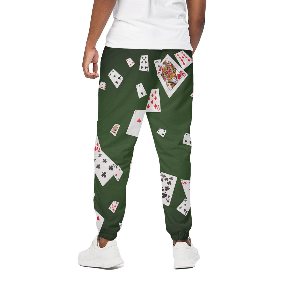 Flying Poker Cards Print Cotton Pants