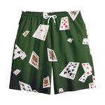Flying Poker Cards Print Cotton Shorts