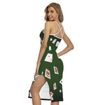 Flying Poker Cards Print Cross Back Cami Dress