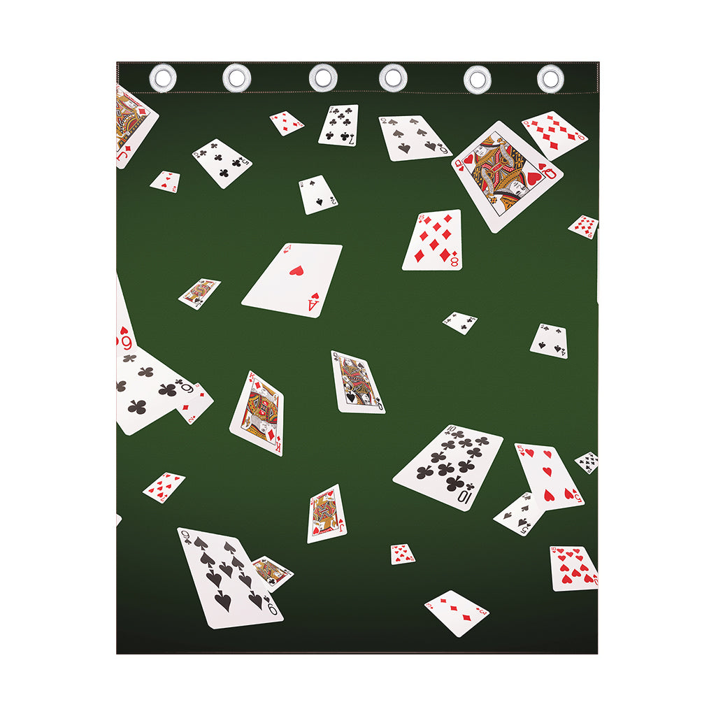 Flying Poker Cards Print Curtain
