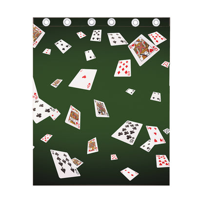 Flying Poker Cards Print Curtain