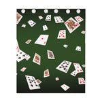 Flying Poker Cards Print Curtain