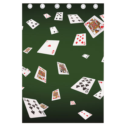 Flying Poker Cards Print Curtain