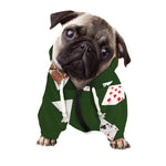 Flying Poker Cards Print Dog Zip Up Hoodie