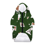 Flying Poker Cards Print Dog Zip Up Hoodie