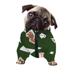 Flying Poker Cards Print Dog Zip Up Jacket
