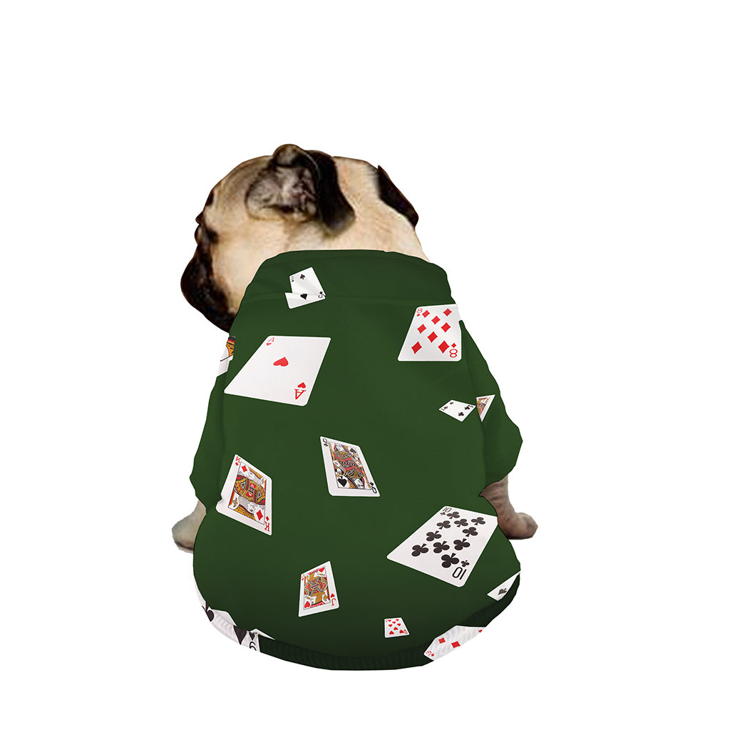 Flying Poker Cards Print Dog Zip Up Jacket