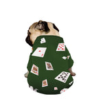 Flying Poker Cards Print Dog Zip Up Jacket