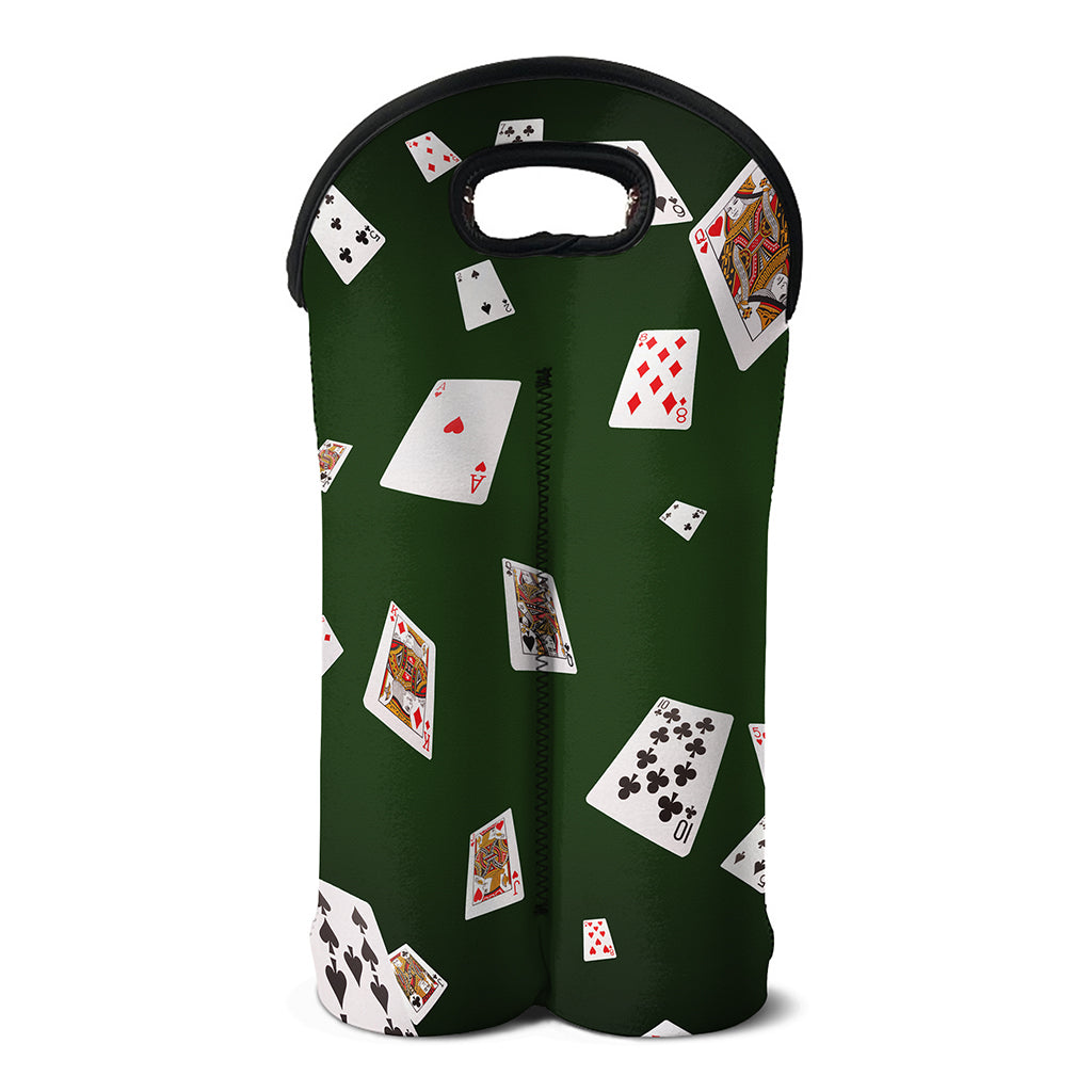 Flying Poker Cards Print Double Neoprene Wine Tote