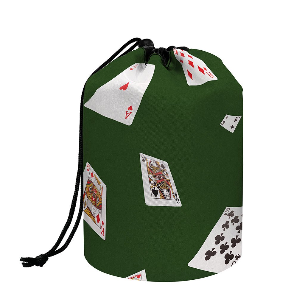 Flying Poker Cards Print Drawstring Makeup Bag