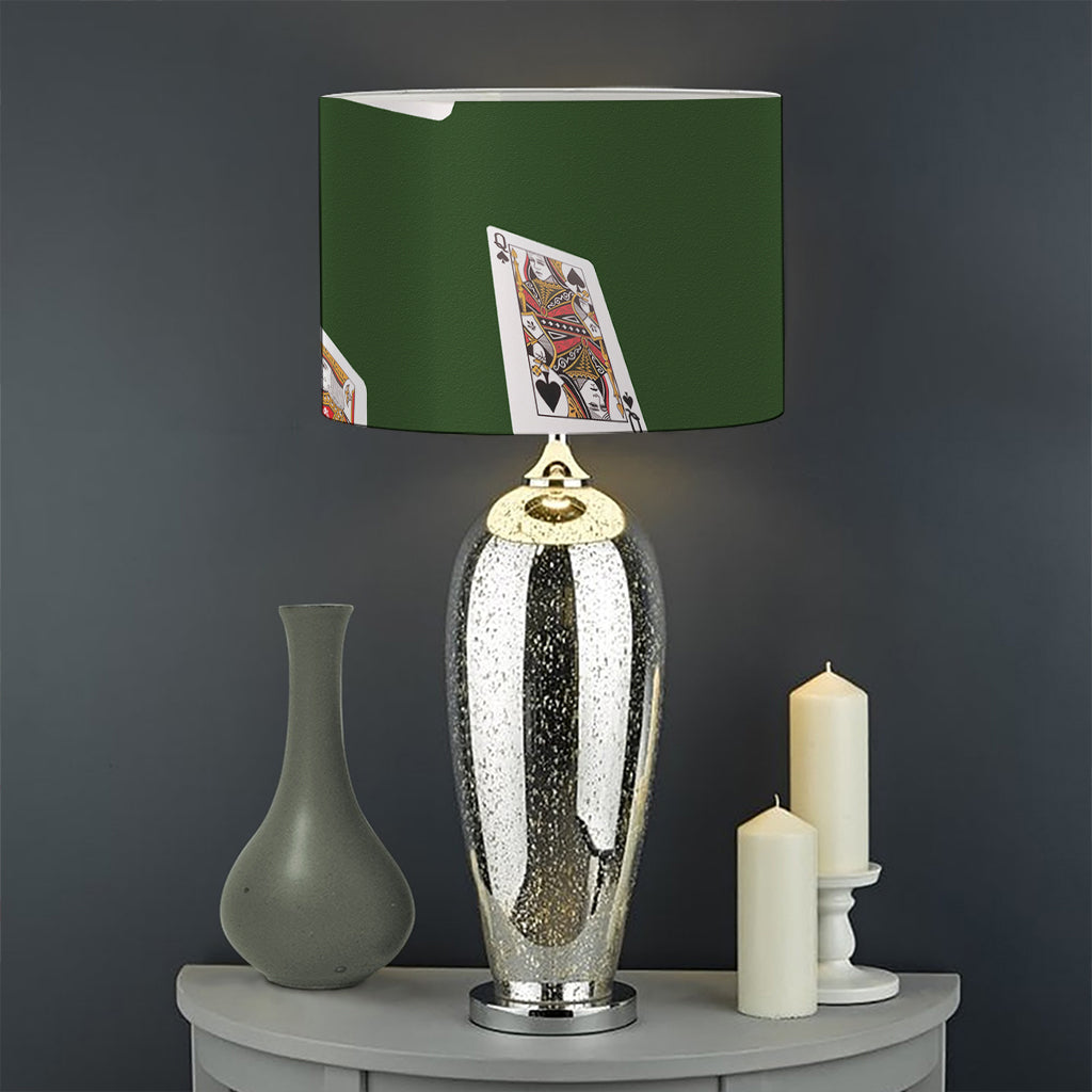 Flying Poker Cards Print Drum Lamp Shade